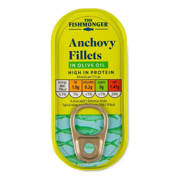 The Fishmonger Anchovy Fillets In Olive Oil 50g (30g Drained)